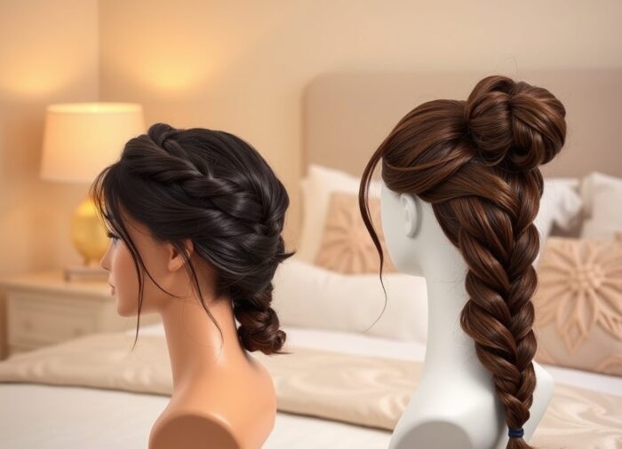 Upięcia włosów na noc: jak wybrać fryzurę chroniącą końcówki i uniknąć łamania przy skroniach
